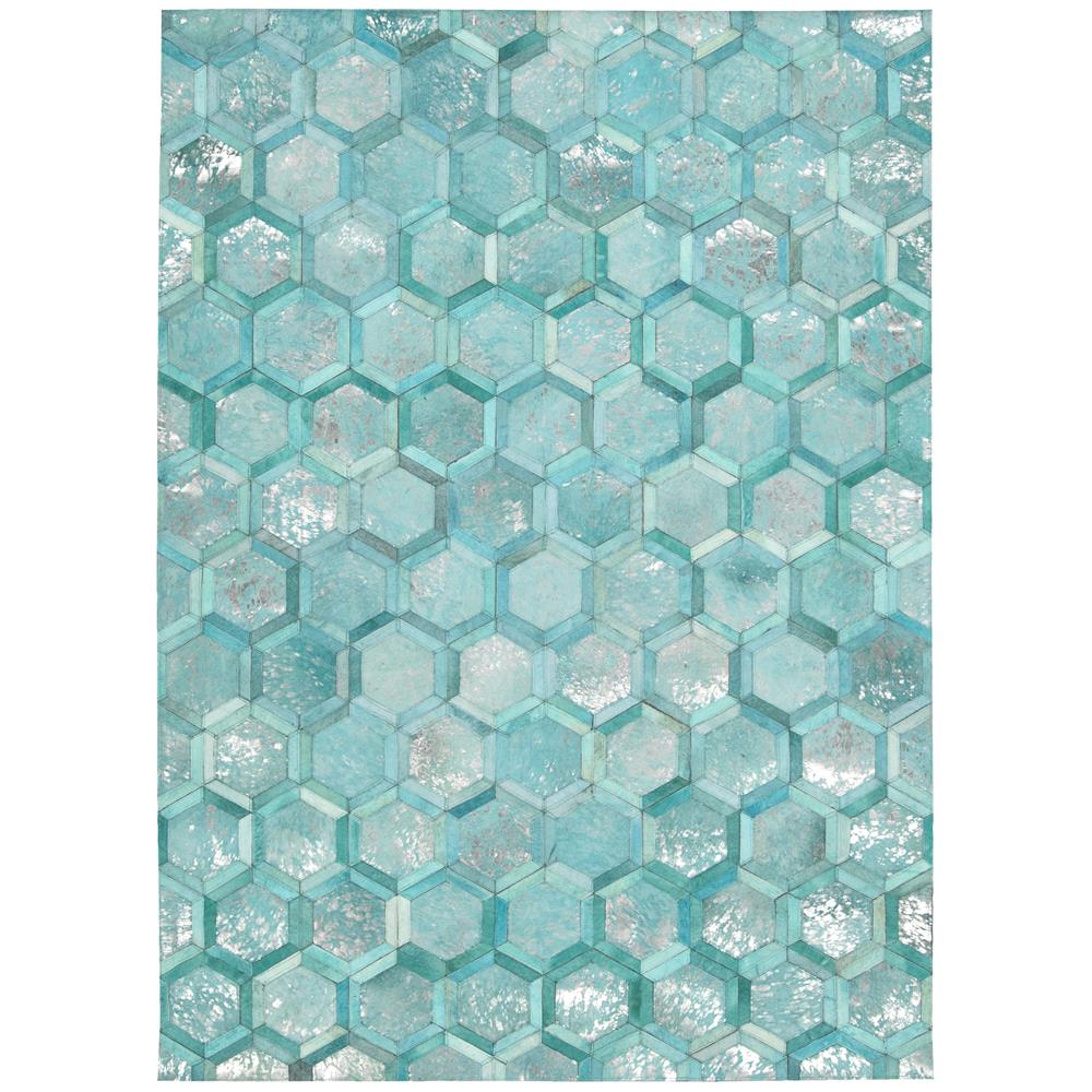 Nourison MA100 City Chic 5 Ft.3 In. x 7 Ft.5 In. Indoor/Outdoor Rectangle Rug in  Turquoise